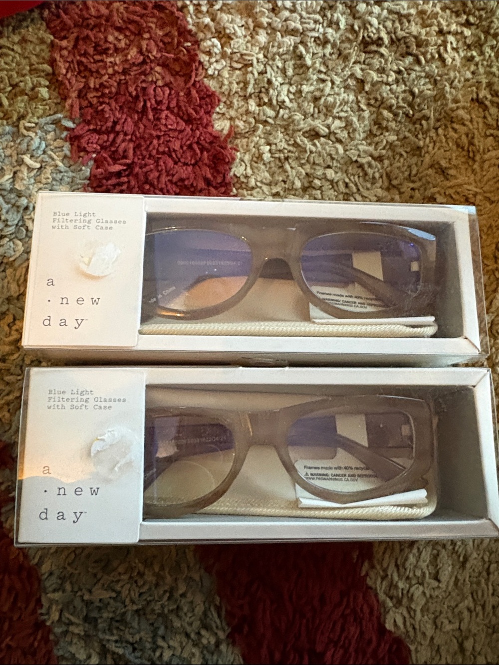 a new day Taupe Blue Light Filtering Glasses - Pair with Soft Case-2 pair